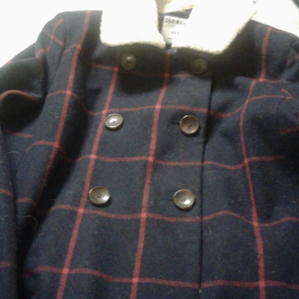 pea coat-navy and re size M by OldNavy